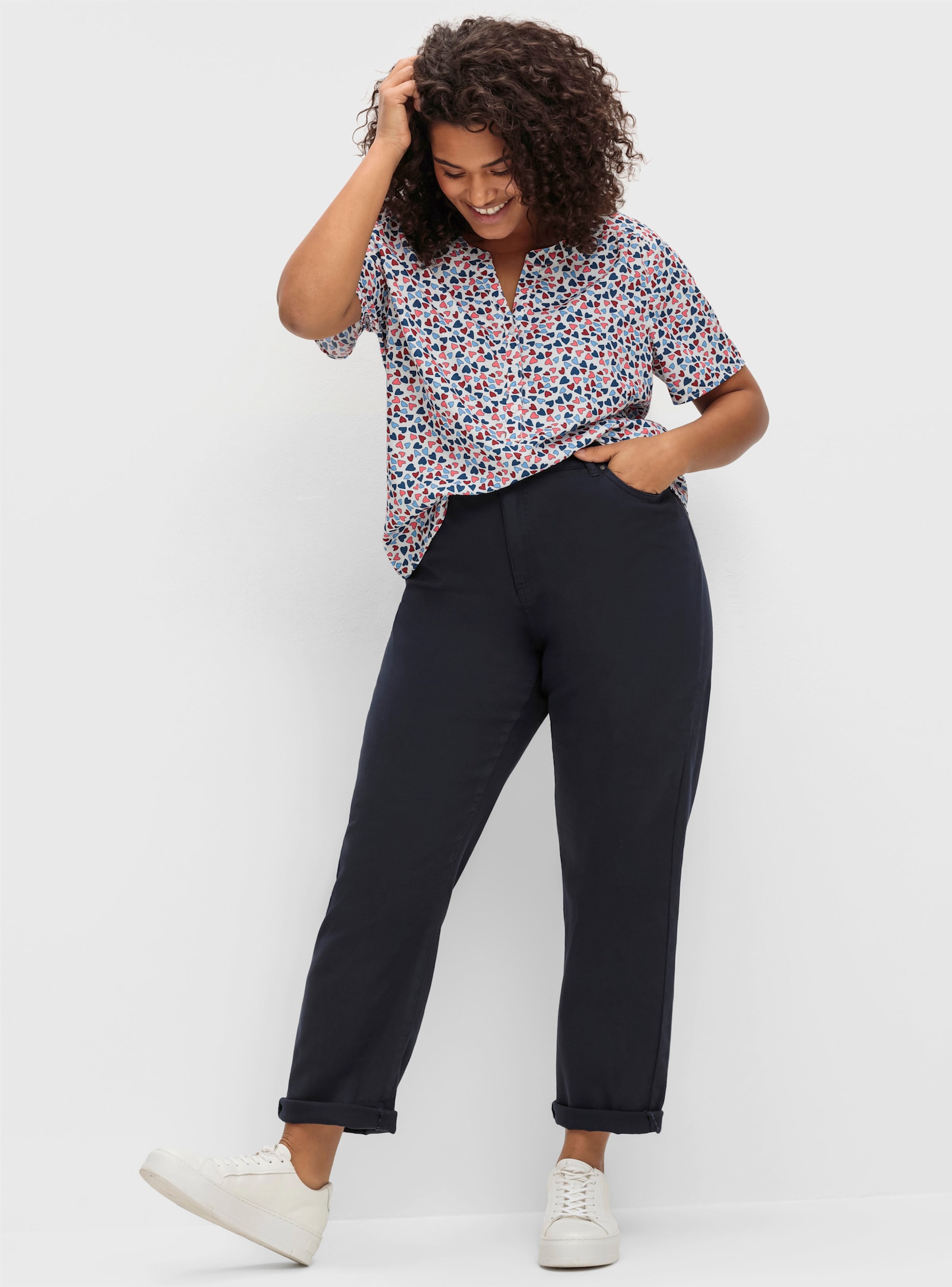 5-Pocket-Hose mit seitlichem Dehnbund - marine