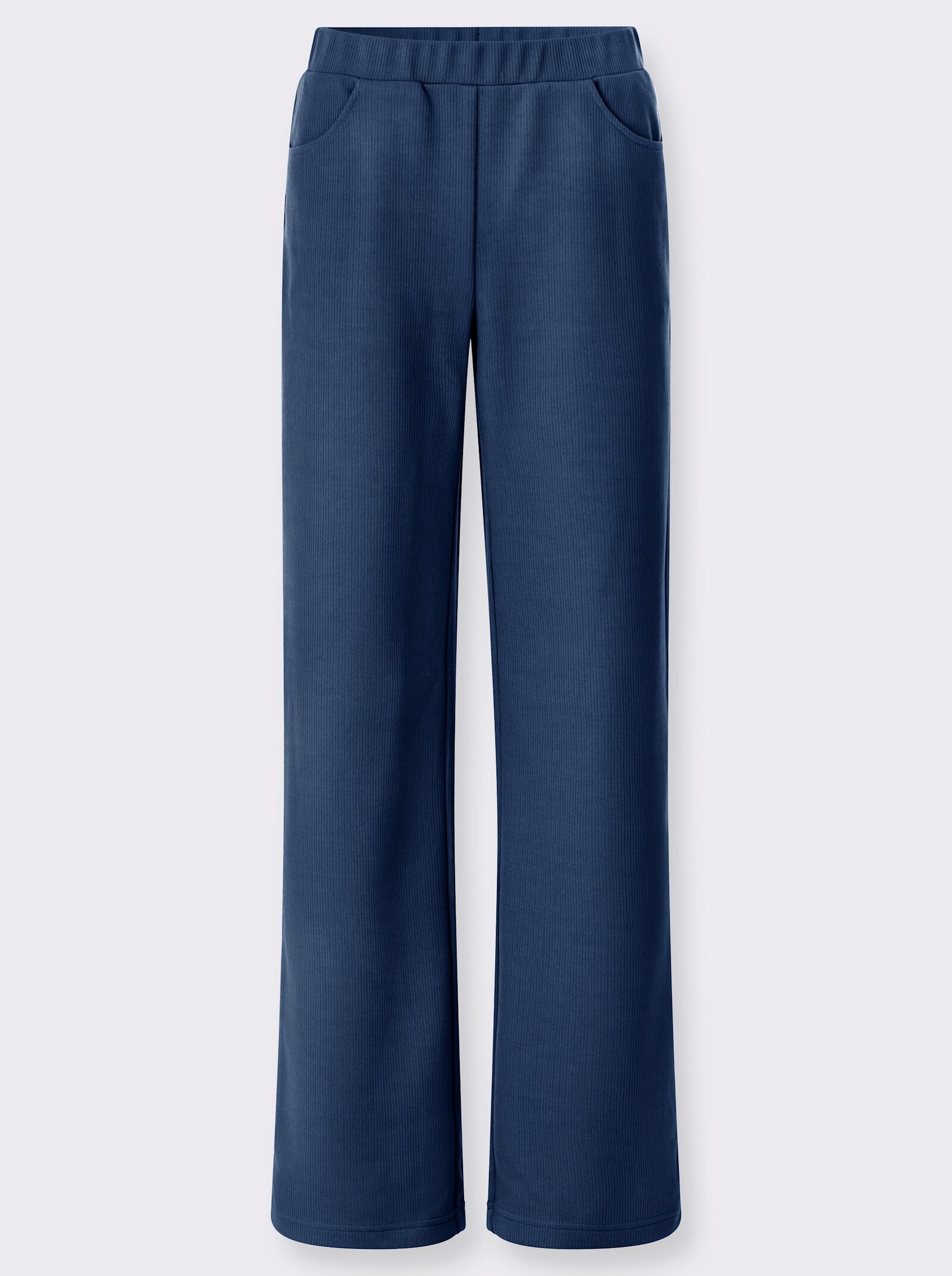 Schlupfhose in Ripp-Optik, pflegeleicht - jeansblau
