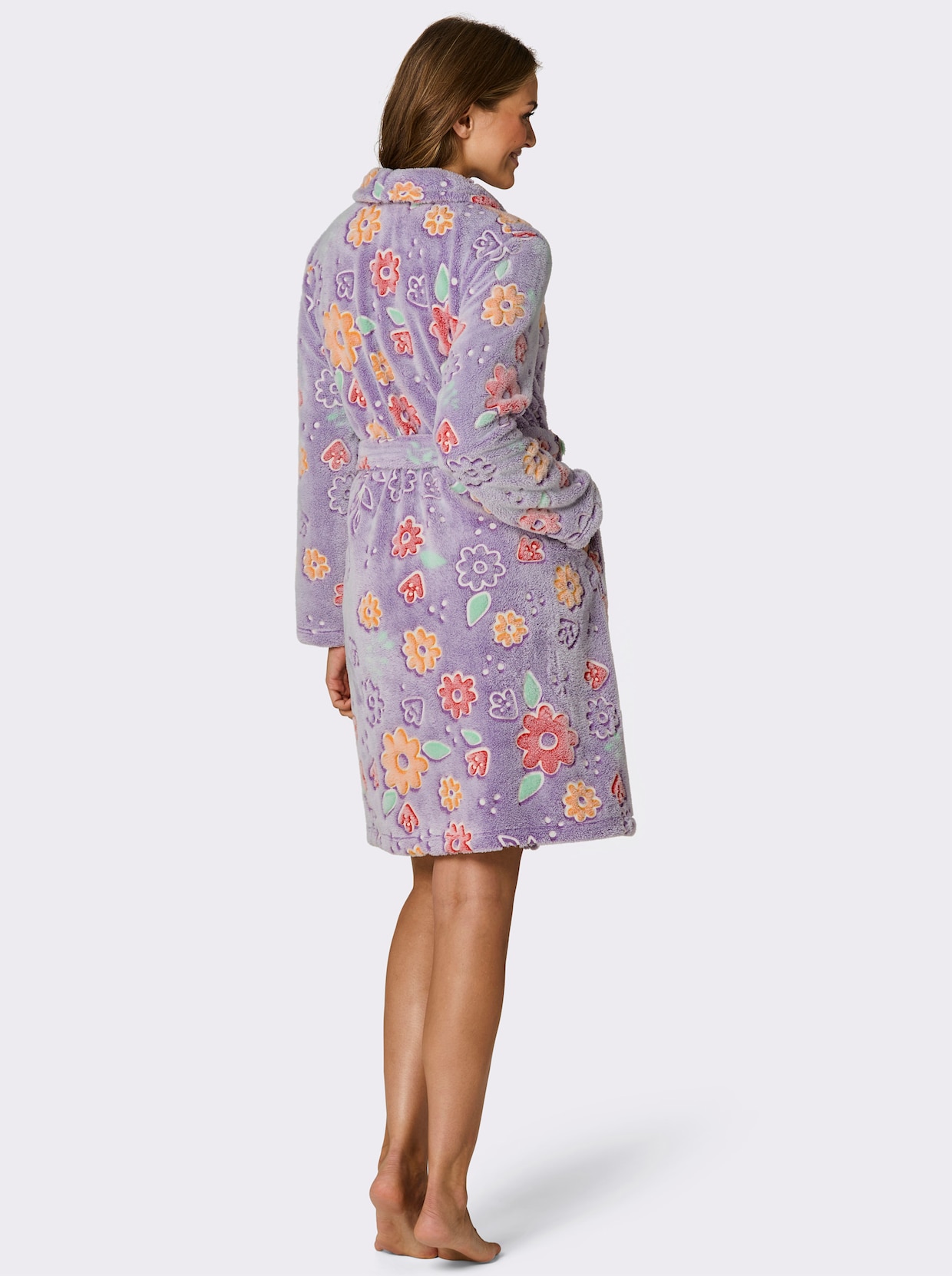 feel good Bademantel - lavendel-koralle