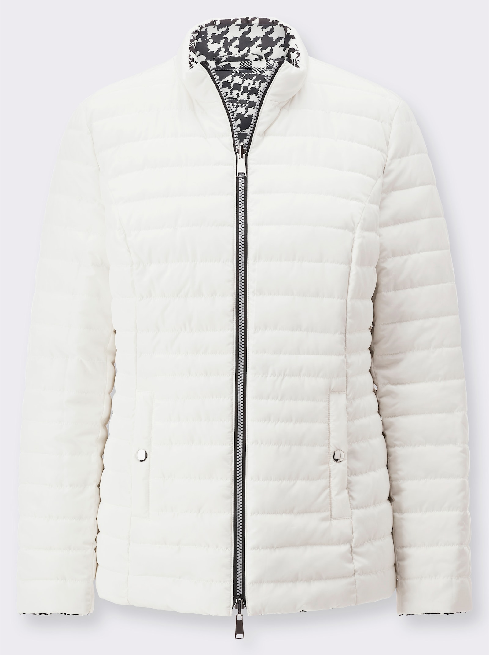 Keerbaar jack met innovatieve vulling - ecru/zwart geprint