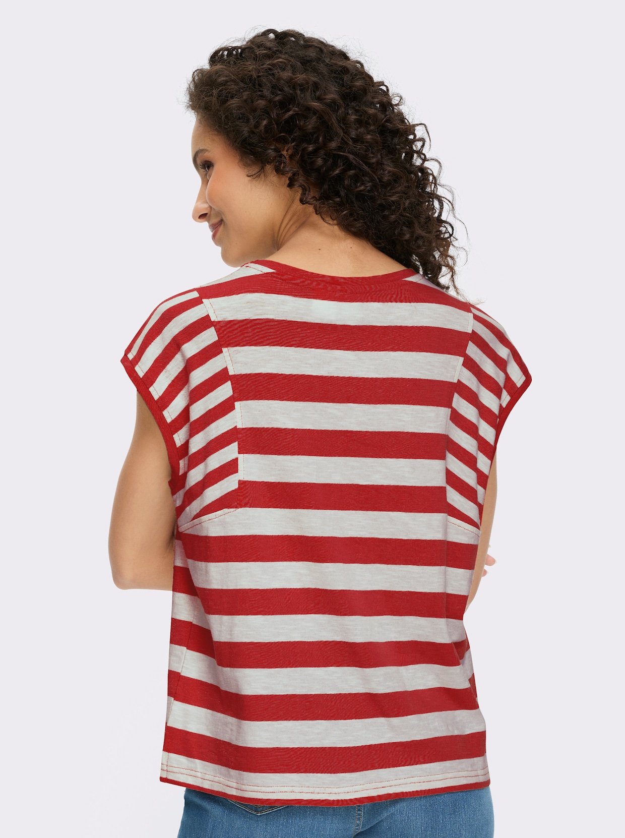 heine T-shirt à rayures - rouge-blanc à rayures