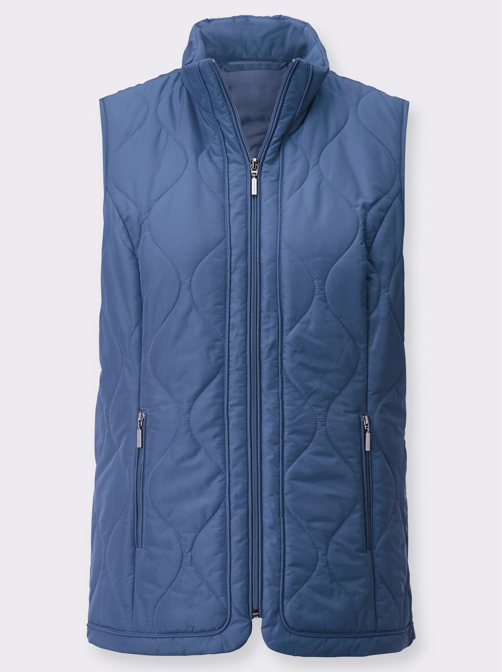 Bodywarmer met golfpatroon - jeansblauw