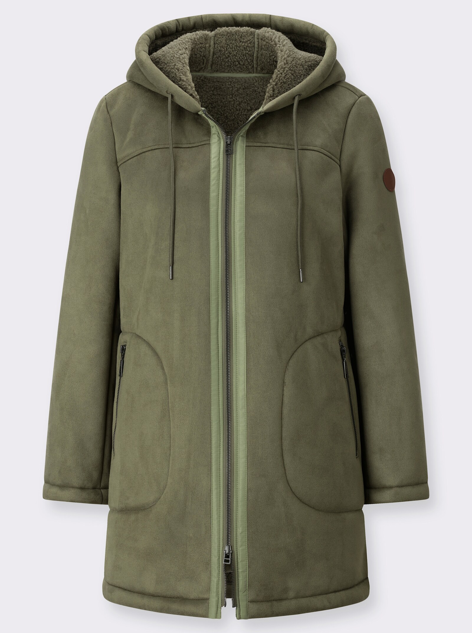  Outdoorjacke in Lammfelloptik - khaki