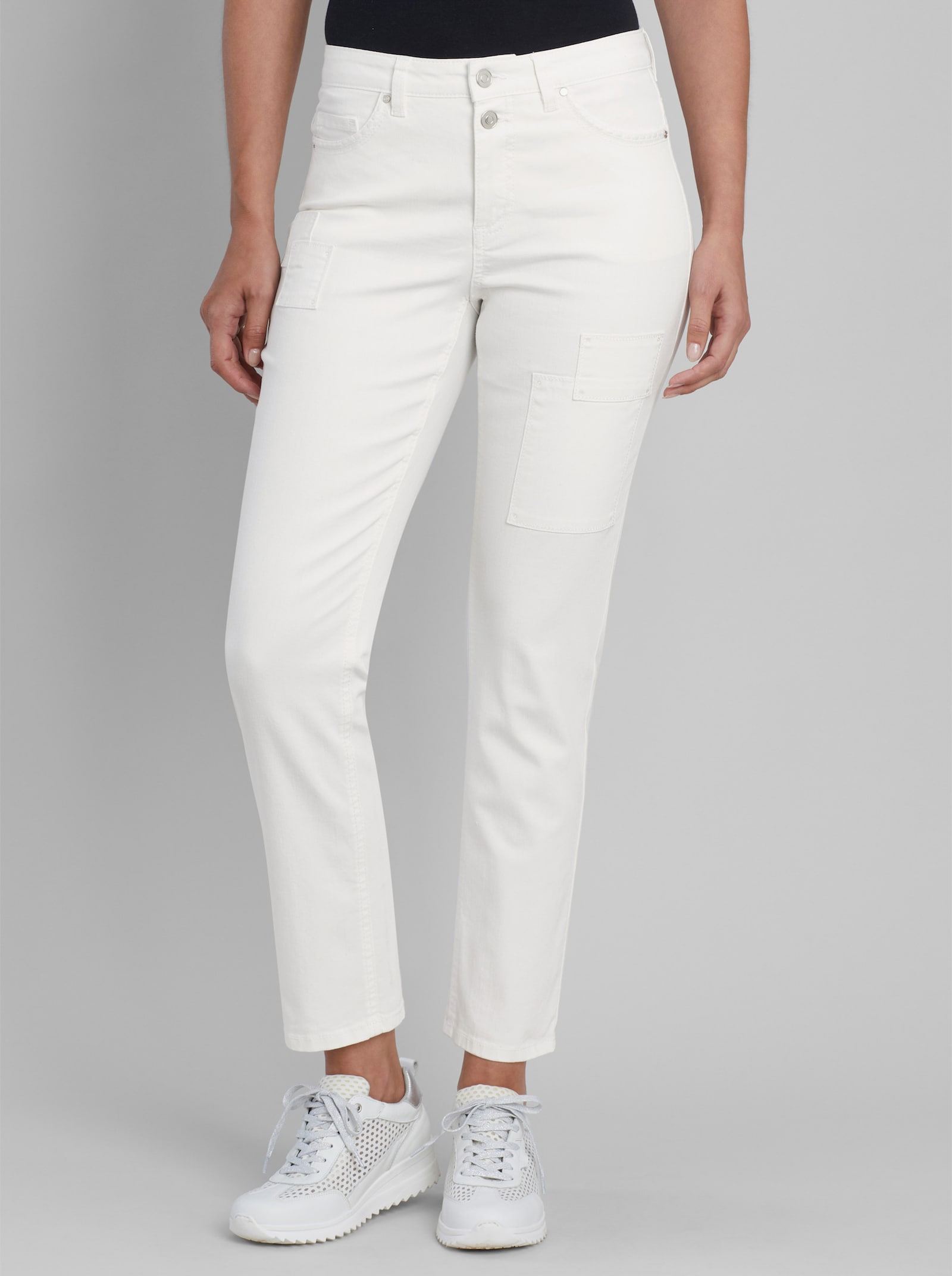 heine Hose mit Patches - weiß