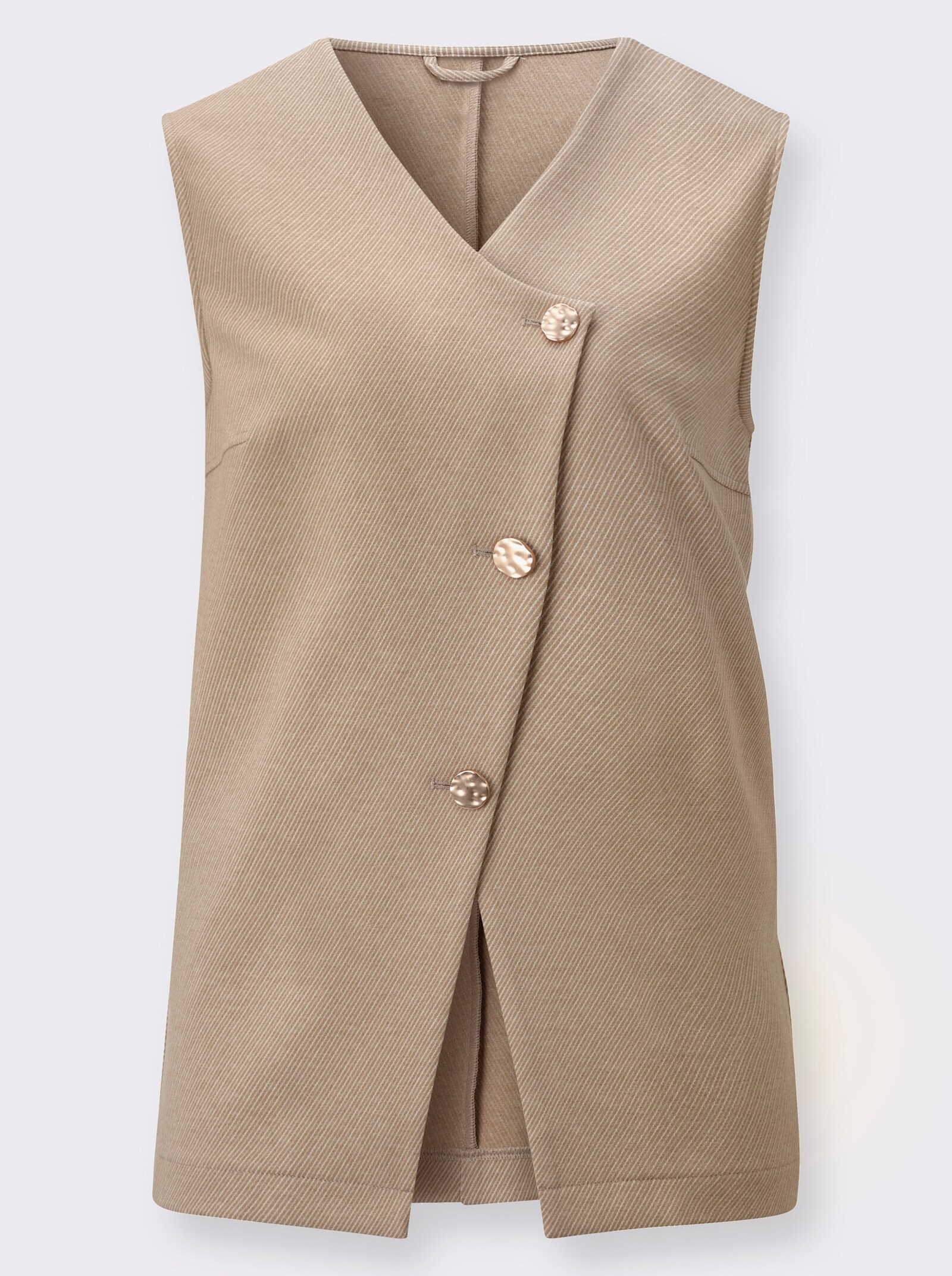 Shirtweste mit Gummizug auf Taillenhöhe hinten - beige-champagner-meliert