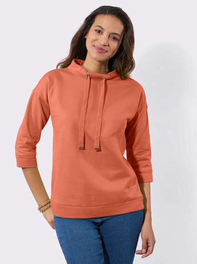 Sweatshirt mit überschnittenen Schultern - papaya