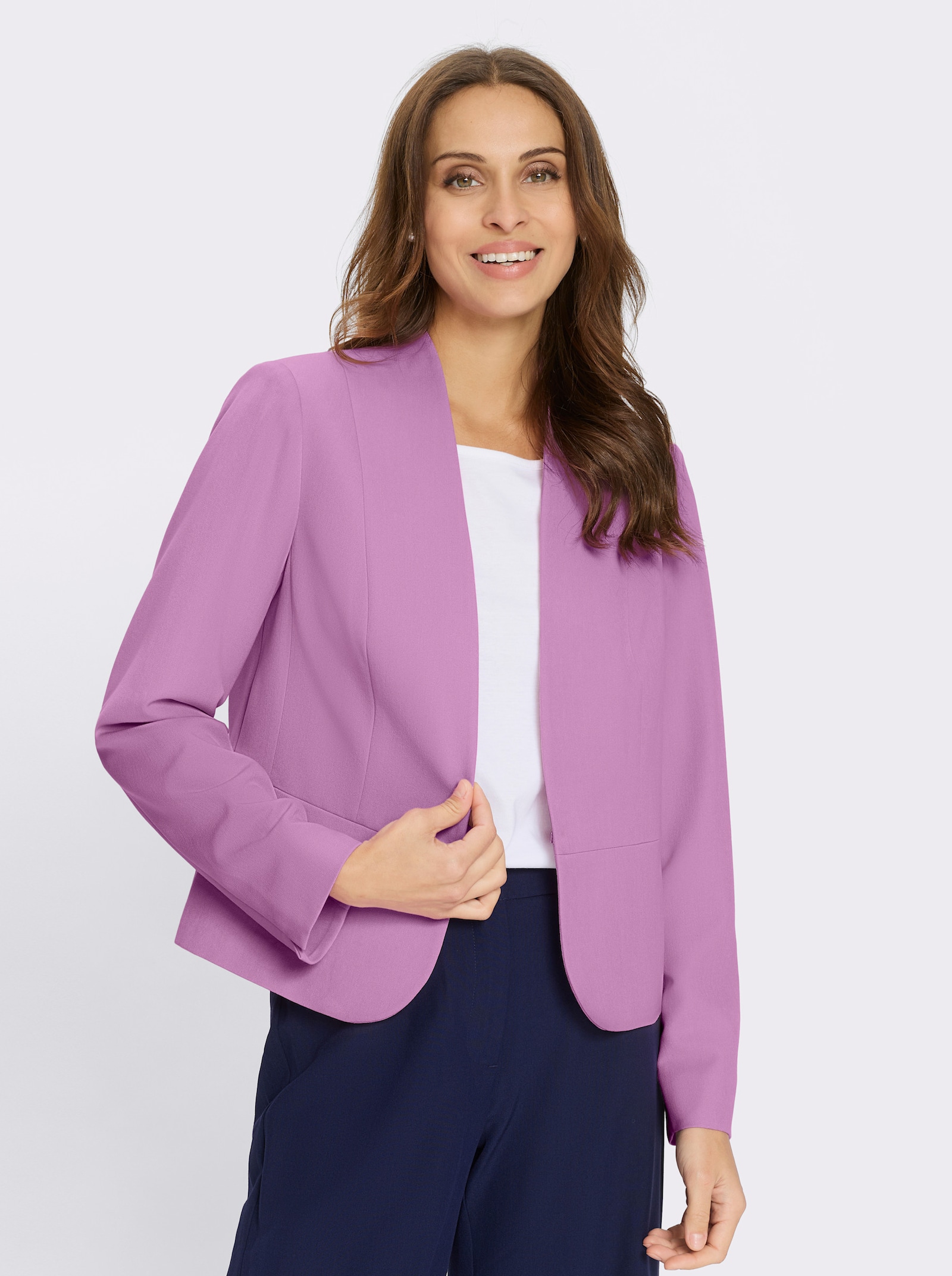 Kurzblazer mit abgerundetem Saum - orchidee