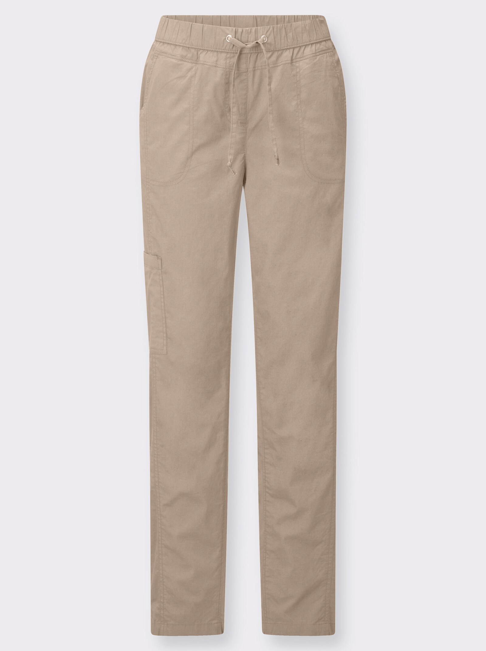 Schlupfhose mit aufgesetzter Tasche am Bein - sesam
