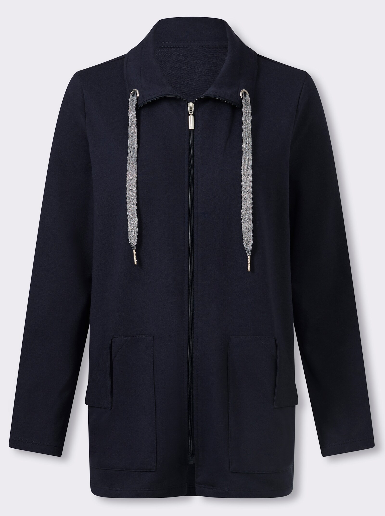 Sweatjacke mit zwei Taschen - marine