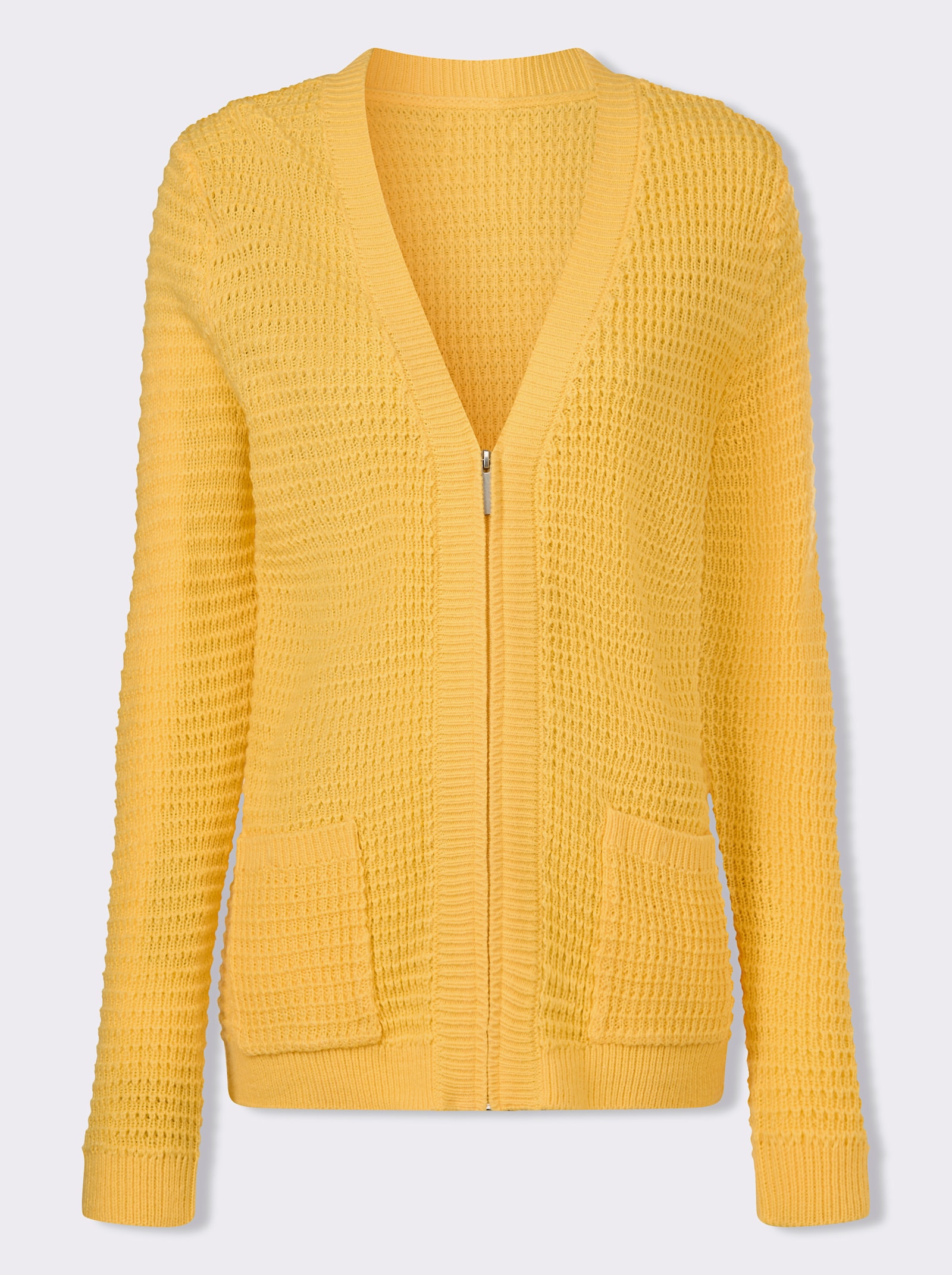 Svetr se zapínáním na zip - žlutá