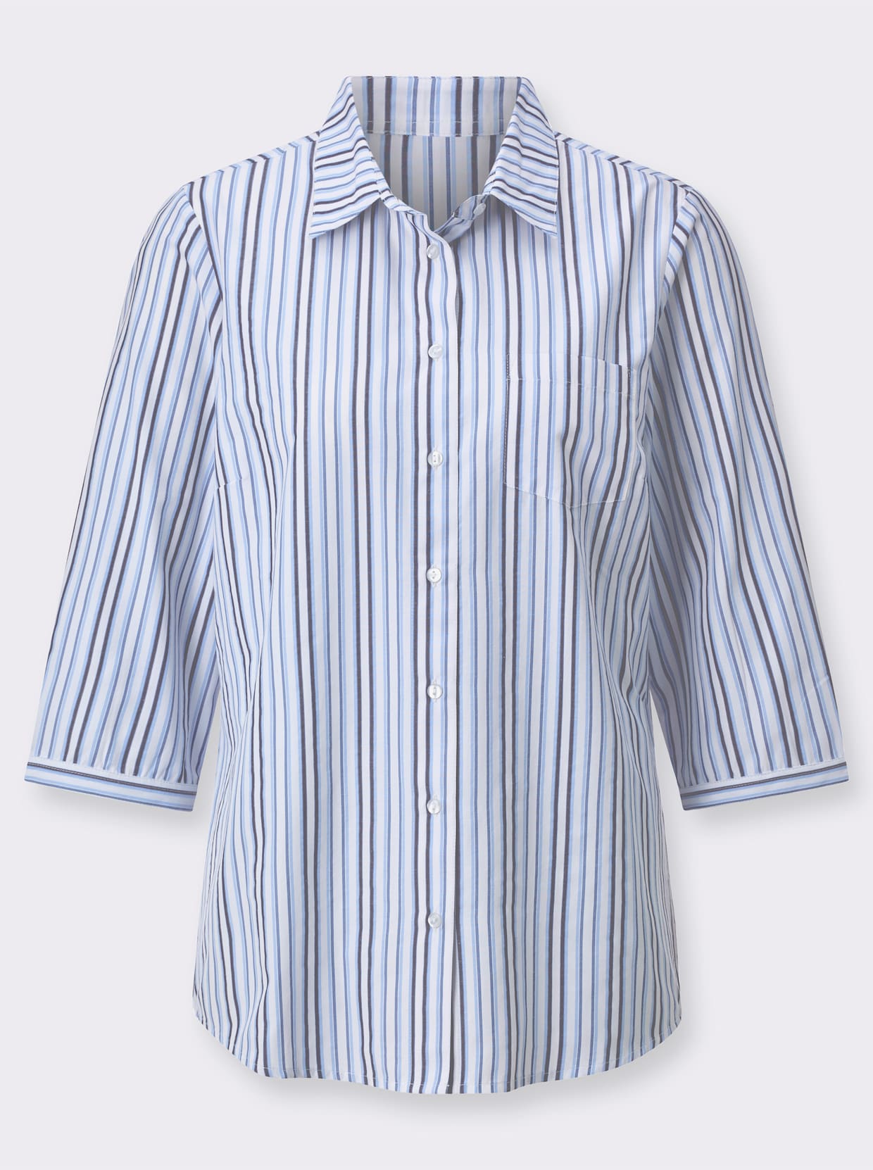 Gestreepte blouse - middenblauw/ijsblauw gestreept