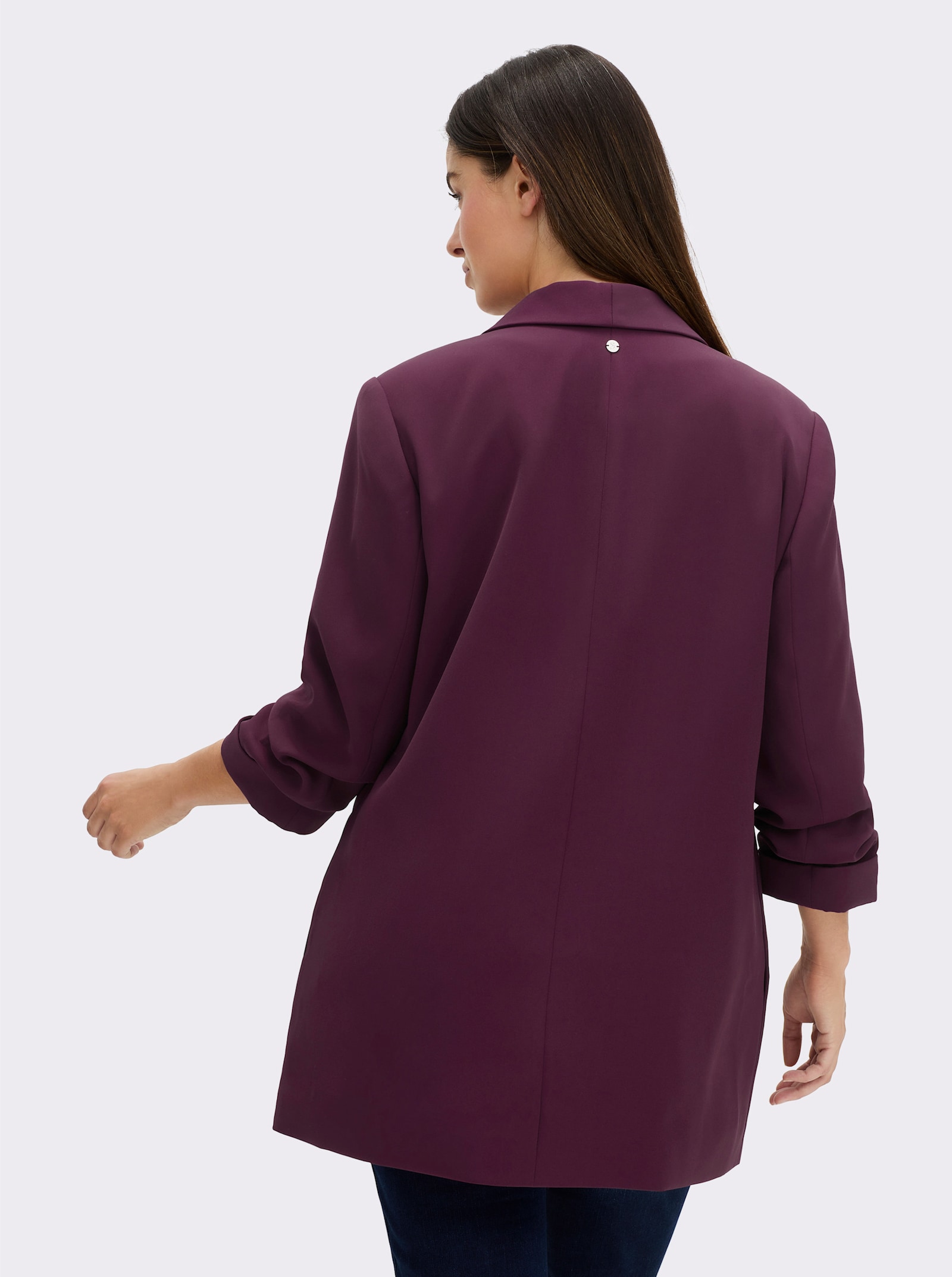 sheego Longblazer mit Schalkragen - burgund