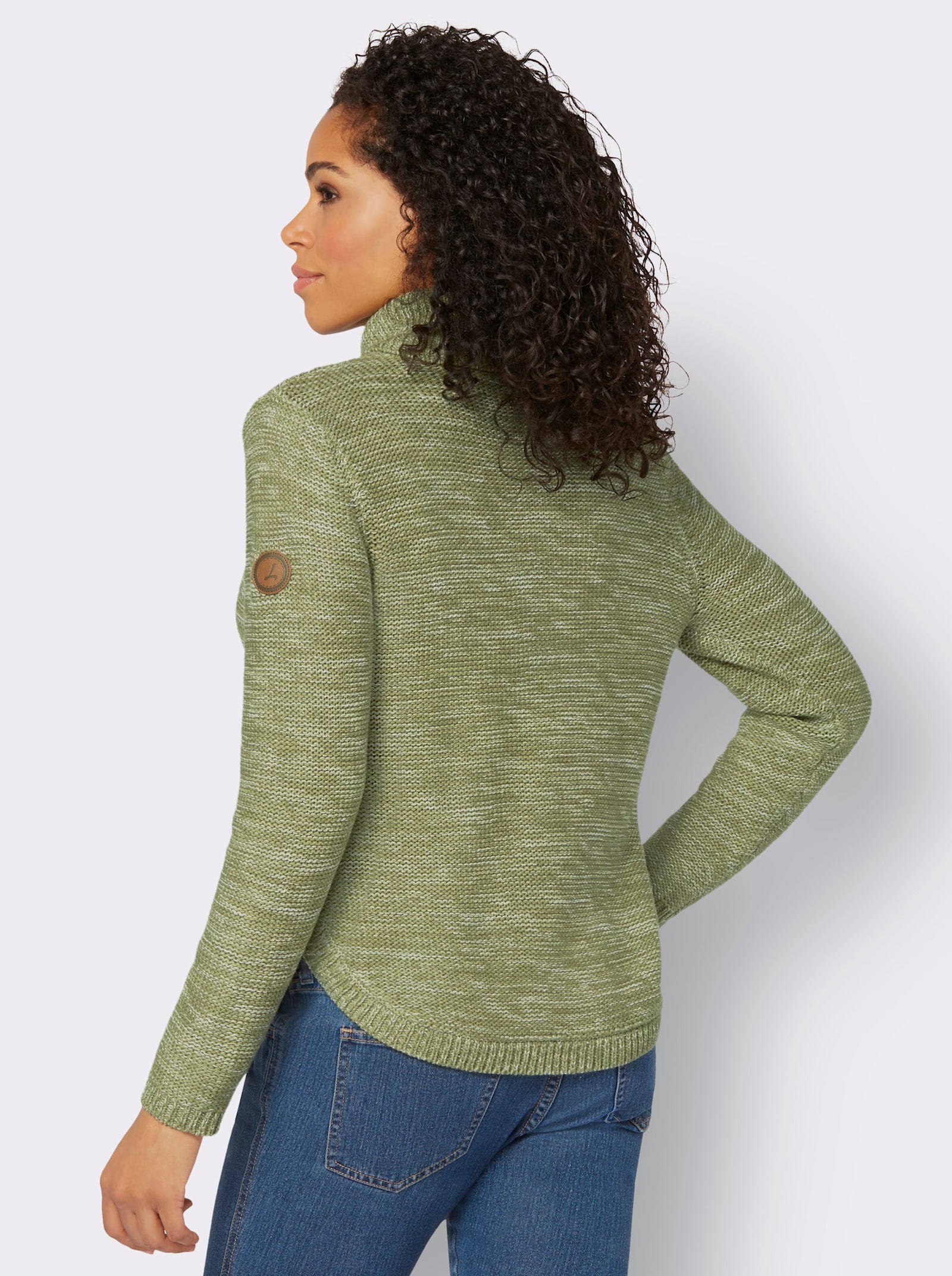 Pullover mit Rollkragen - schilf-meliert