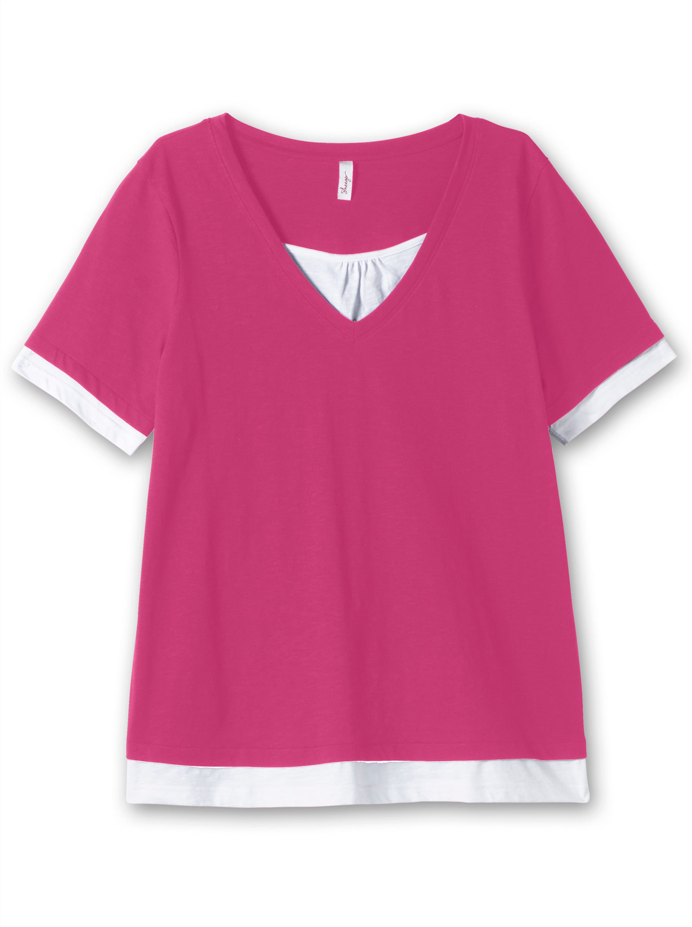 Fuchsia-Weiß 2-In-1-Shirt - Bild 2