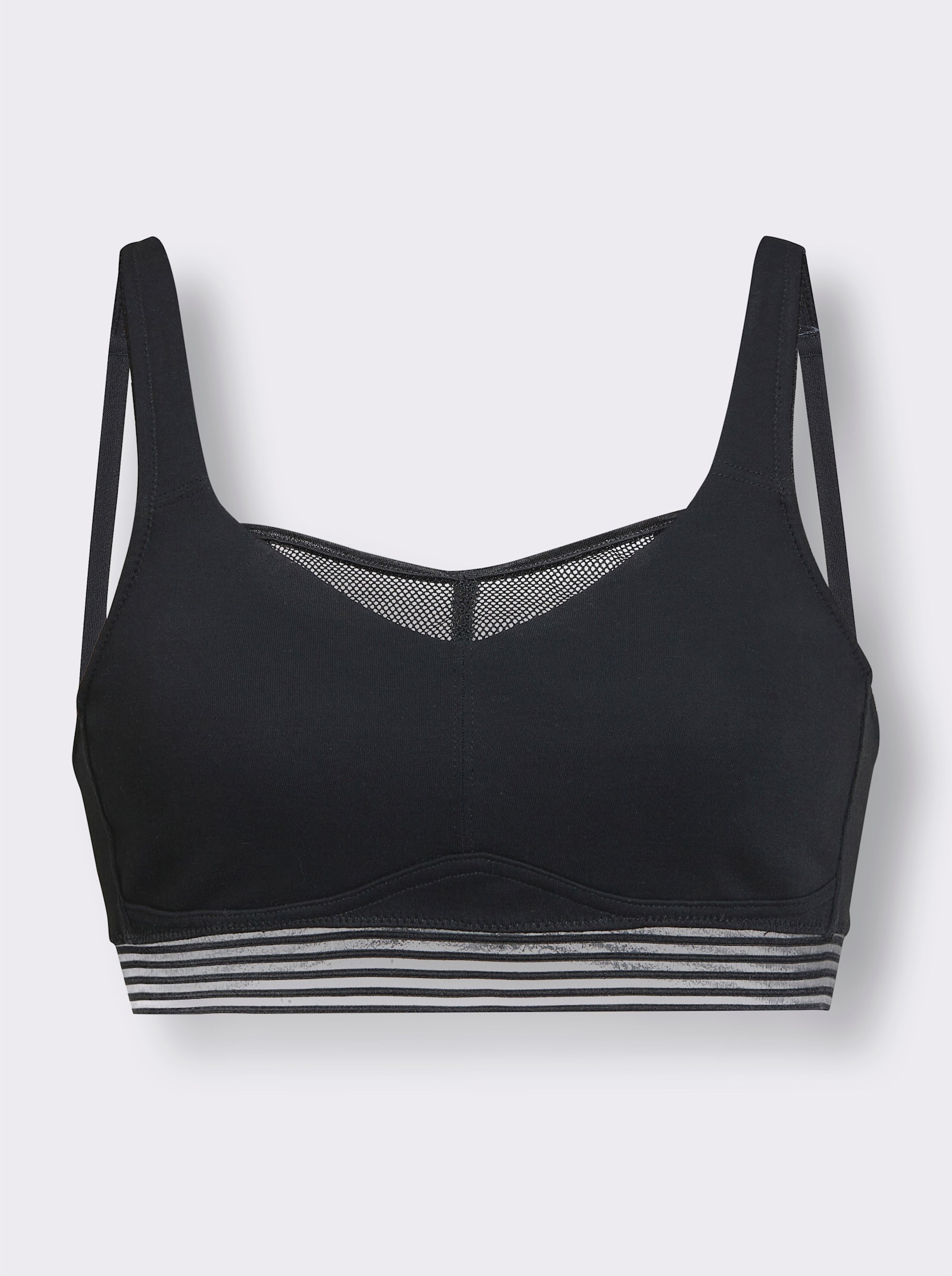 wäschepur Sport-BH ohne Bügel mit Mesh-Einsatz - schwarz