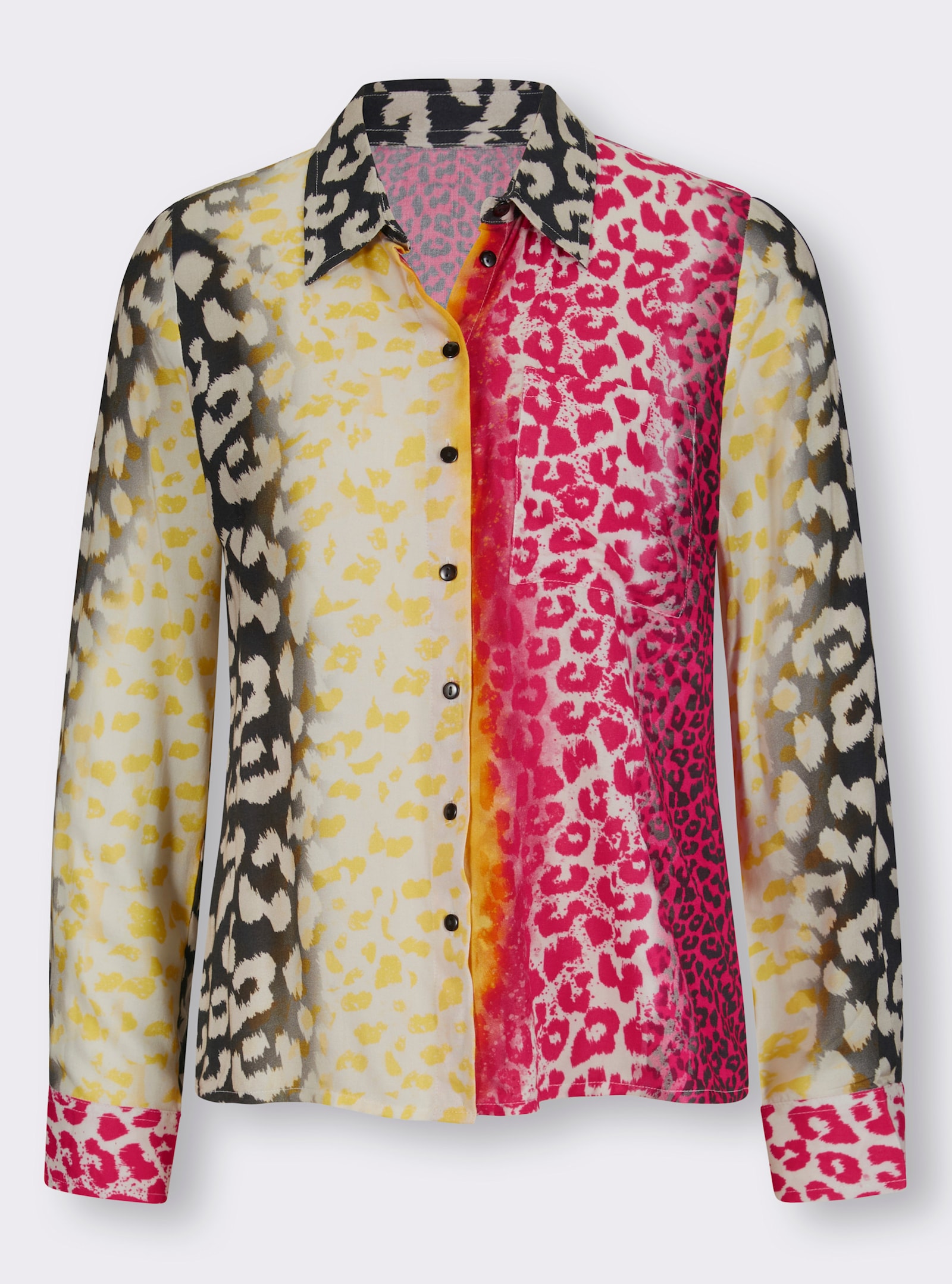 heine Overhemdblouse met dierenprint - pink/zwart bedrukt