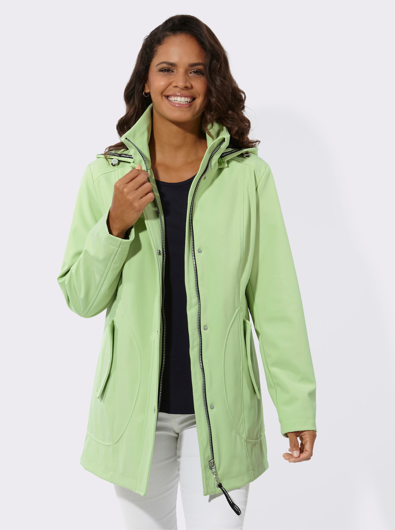  Softshelljacke mit Weitenregulierung - reseda