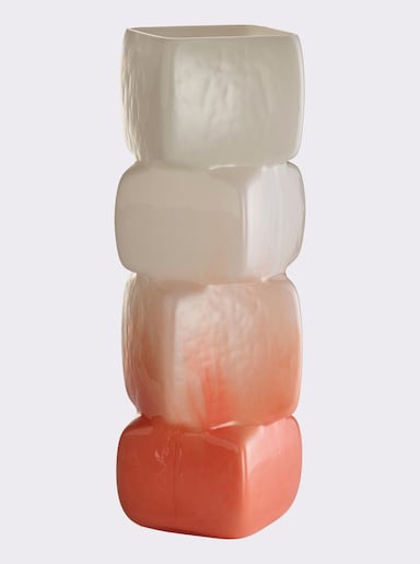 Impressionen Vase - weiß-orange