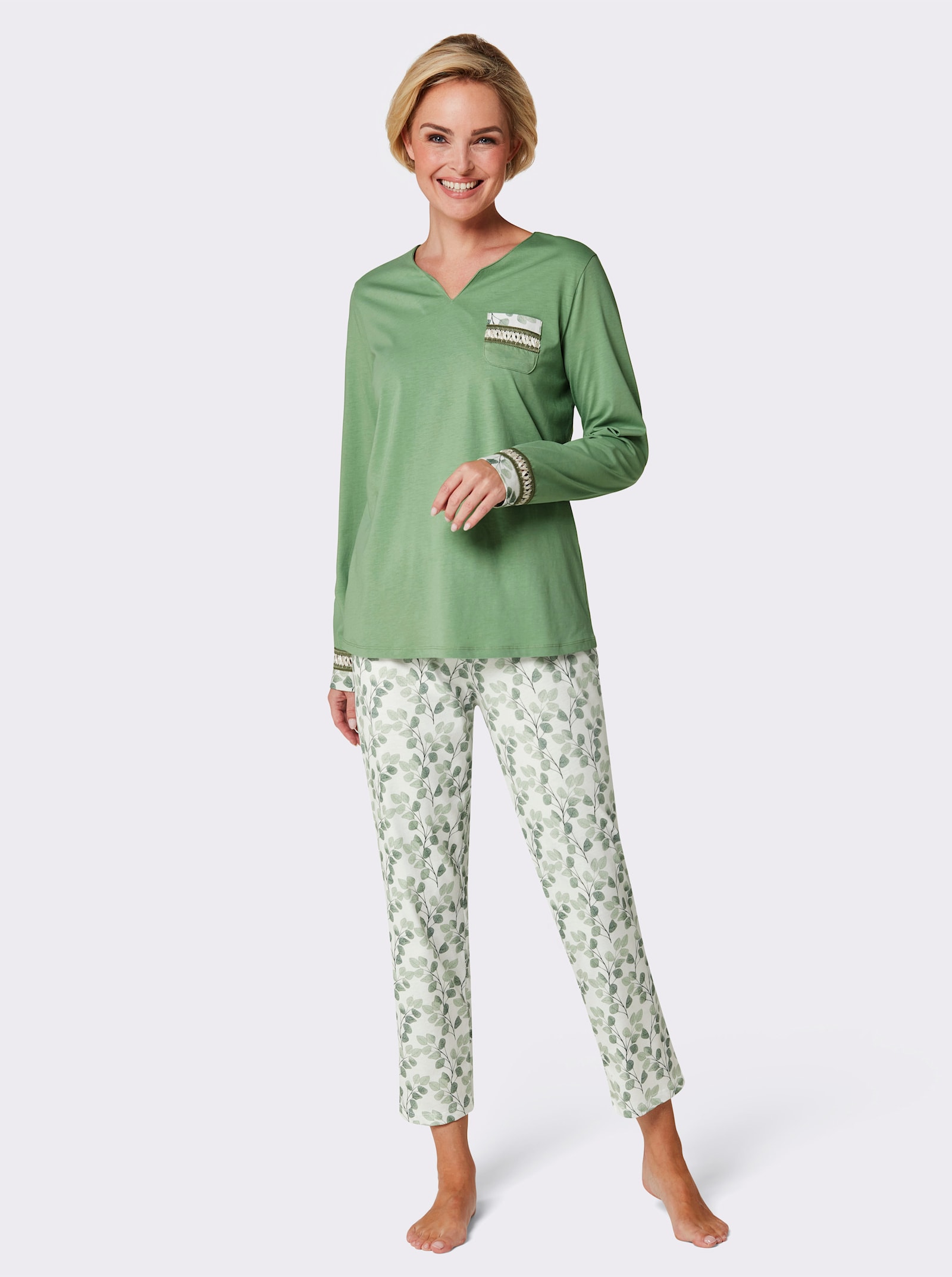 wäschepur Pyjama - champagne/eucalyptus