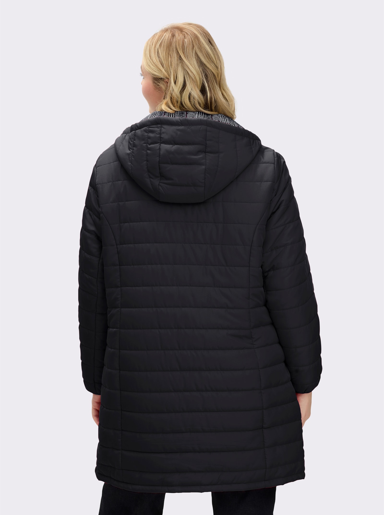 Steppmantel mit Wende-Funktion - schwarz