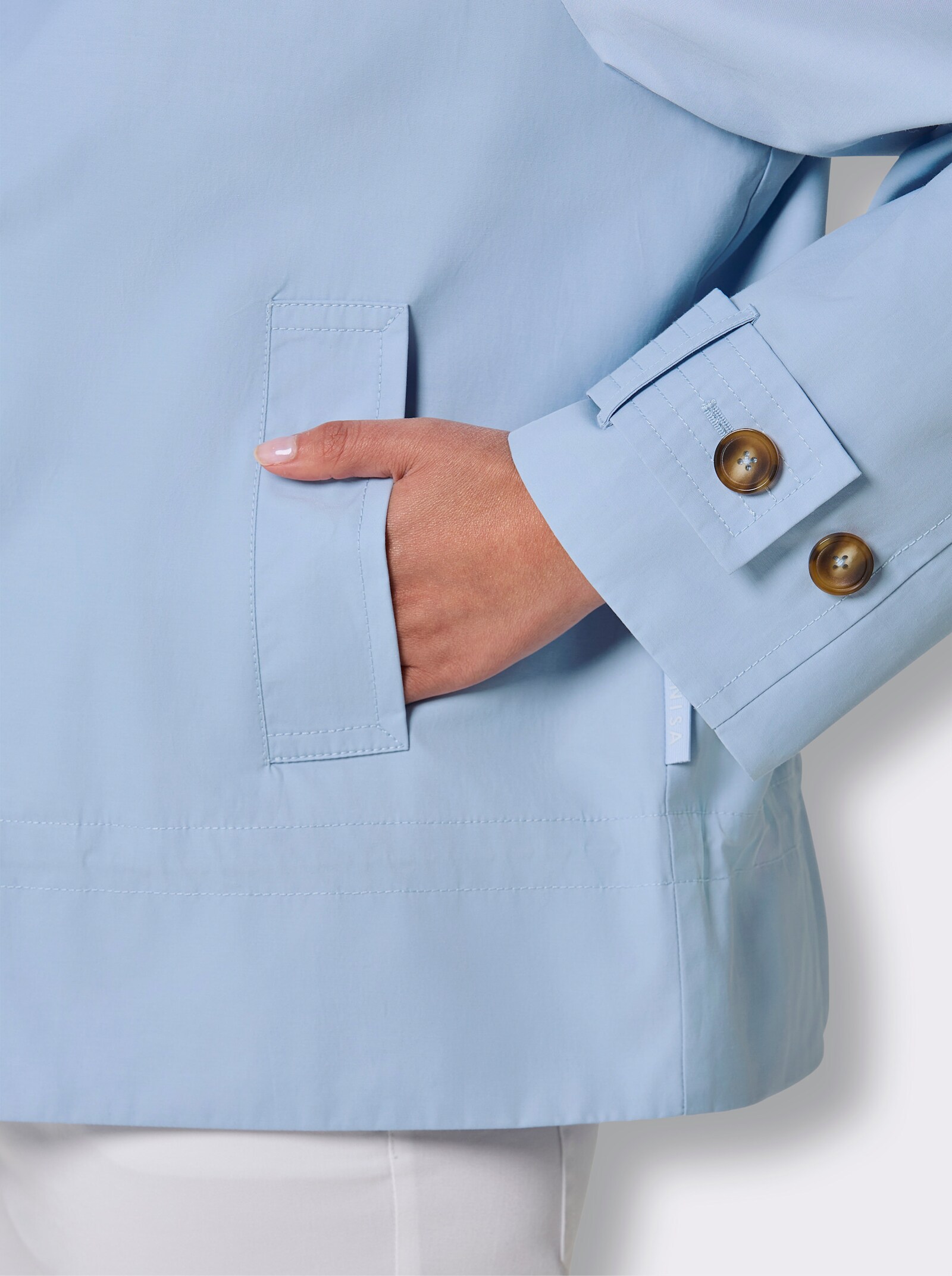 CREATION L PREMIUM Kurzjacke mit Taillen-Tunnelzug - hellblau