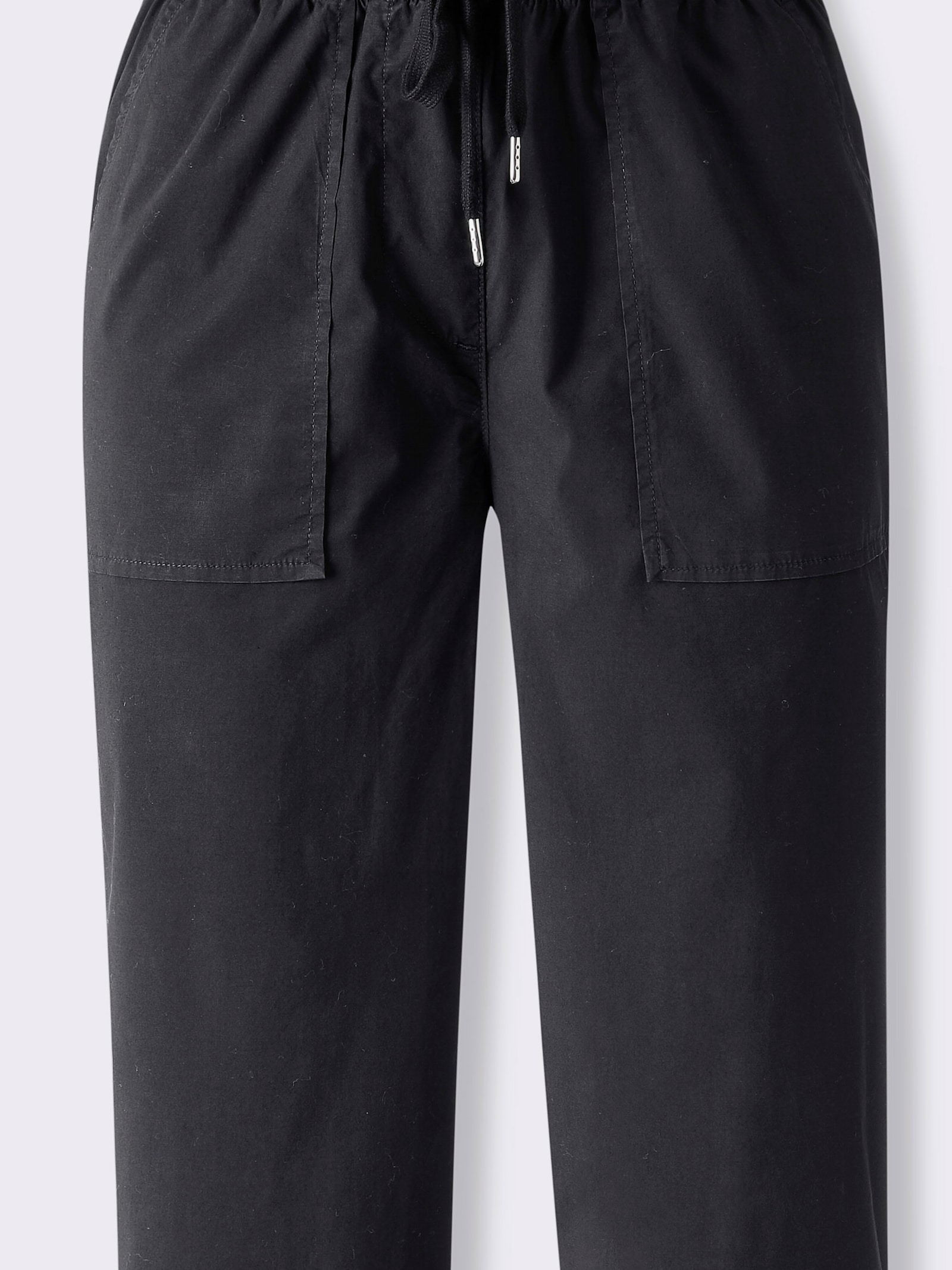 7/8-Hose mit Rundum-Dehnbund, gerafft - schwarz