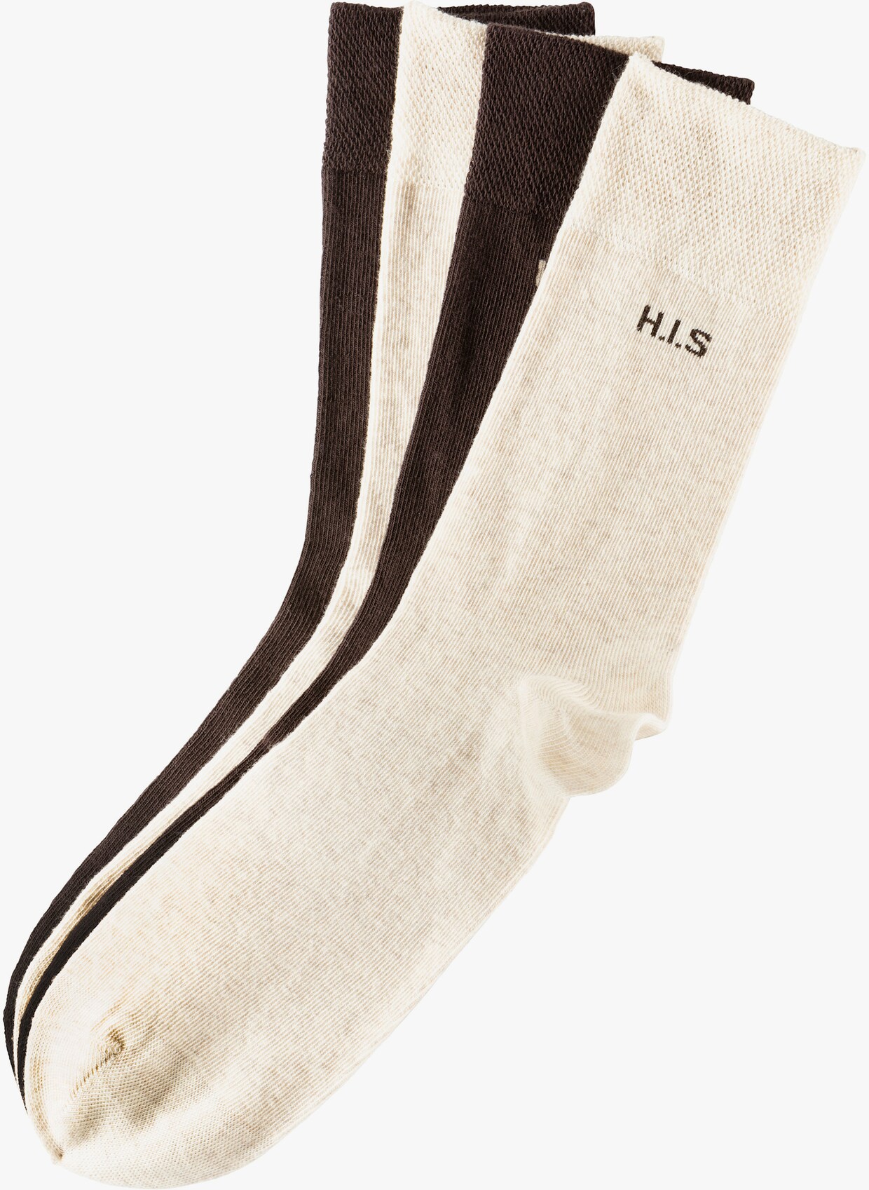 H.I.S Socken - 2x braun-beige, 2x braun