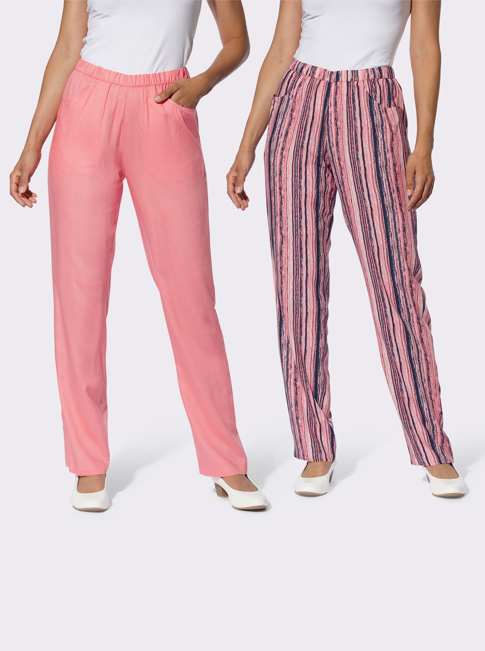 Schlupfhose im Doppelpack - flamingo + flamingo-bedruckt