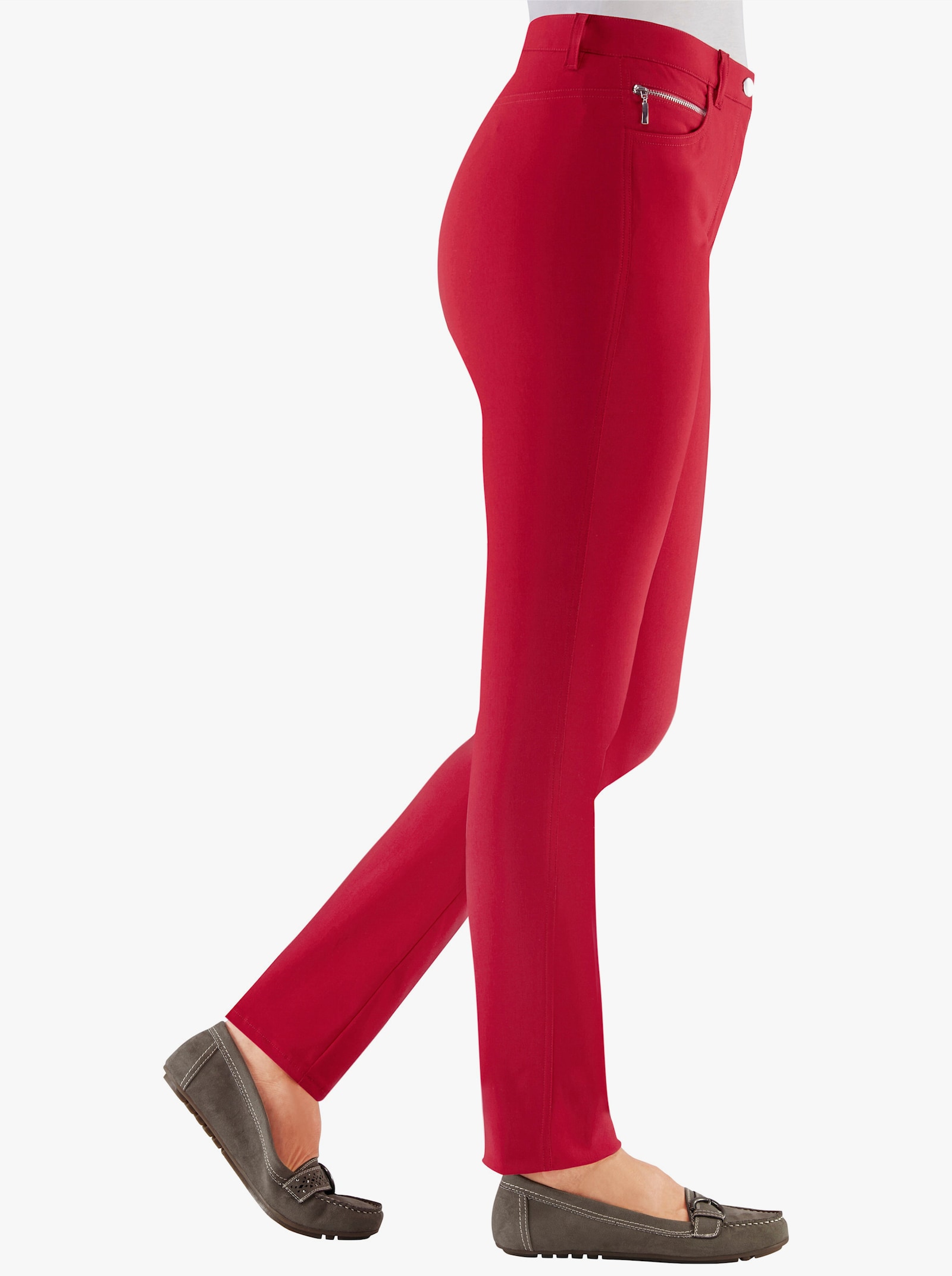 Stehmann Comfort line Stretch-Hose mit Zier-Taschen vorne - kirschrot