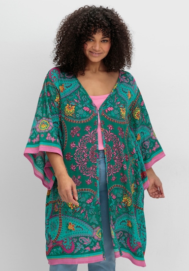 sheego by Joe Browns Longbluse - petrol-gemustert