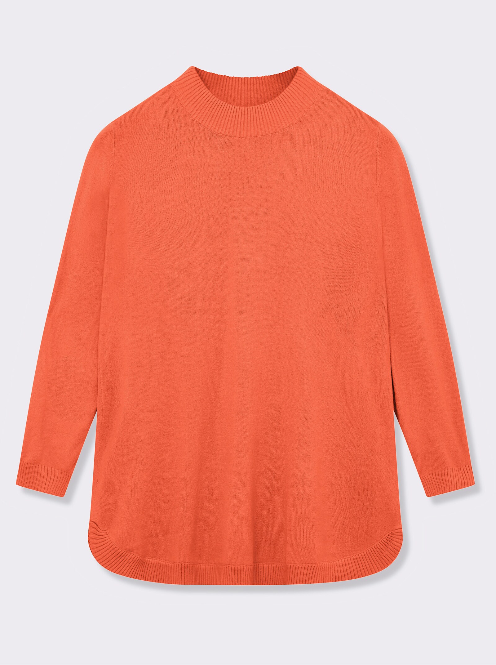 Pullover mit abgerundetem Saum - orange