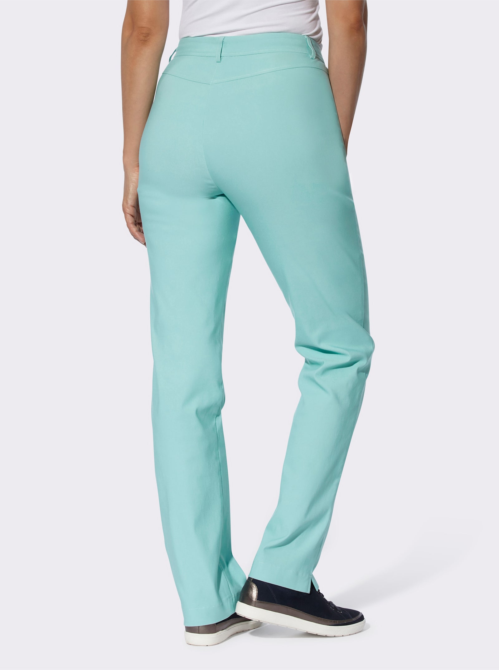 Stretchbroek met afkledende naden - mint