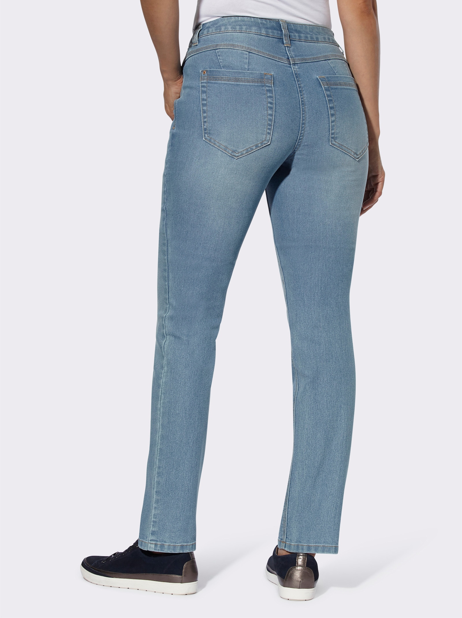 5-pockets-jeans met 'buik weg'-effect - blue-bleached