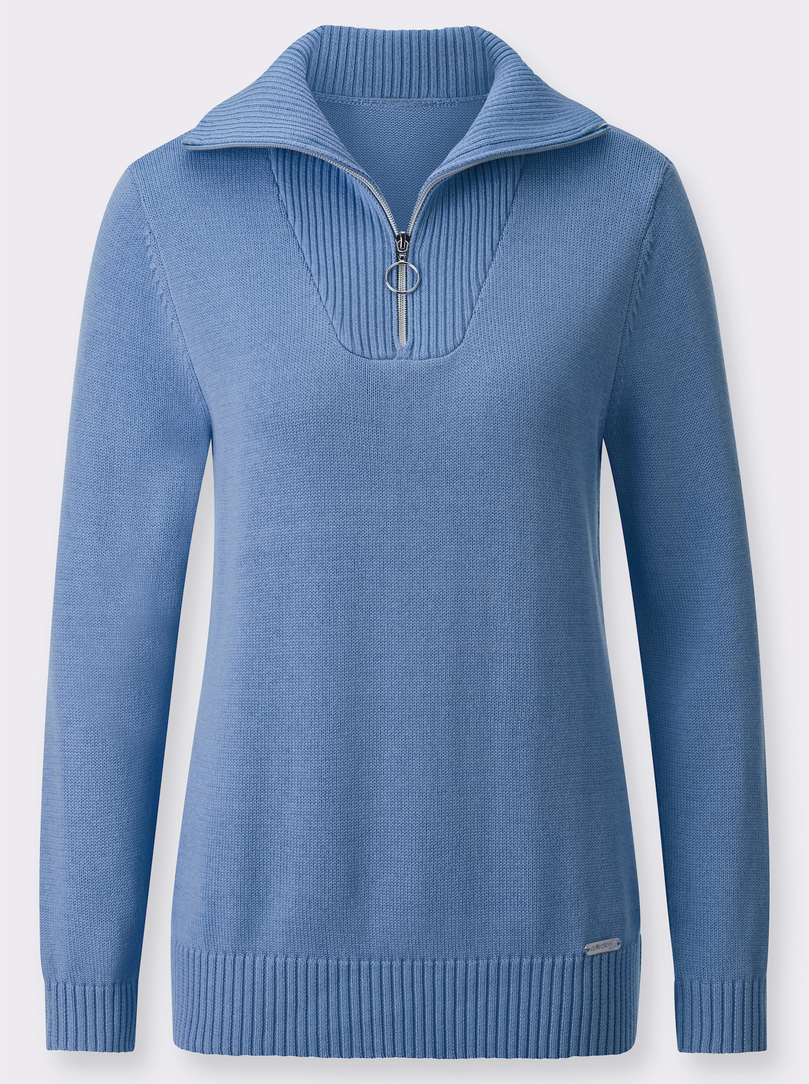 Troyer mit Reißverschluss - himmelblau