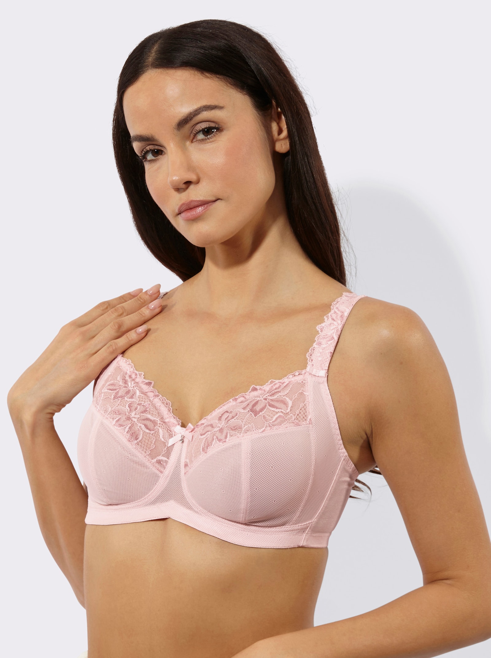 Anita BH ohne Bügel mit 2-farbiger Spitze - hellrosé