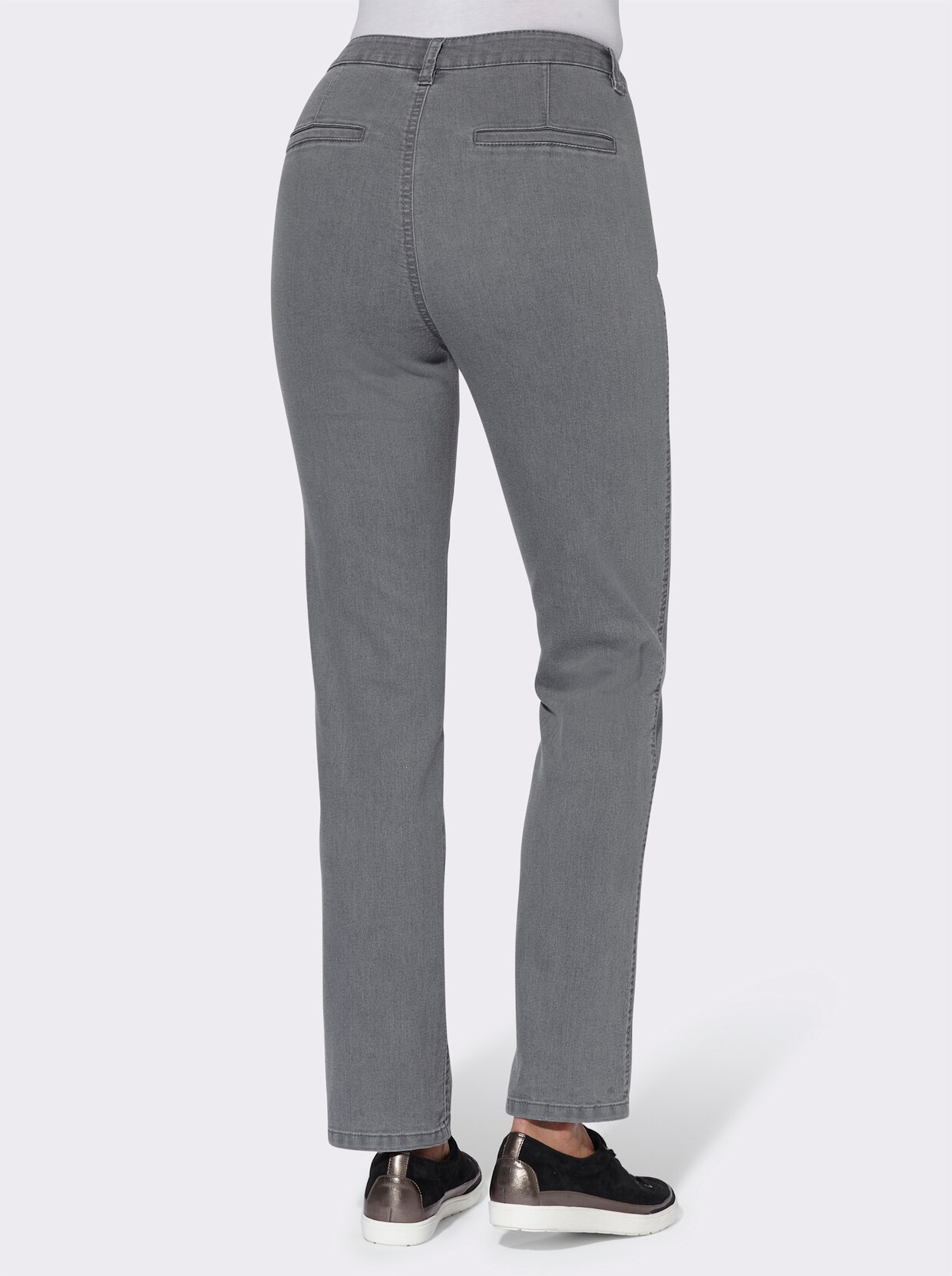 Strečové kalhoty - šedá denim