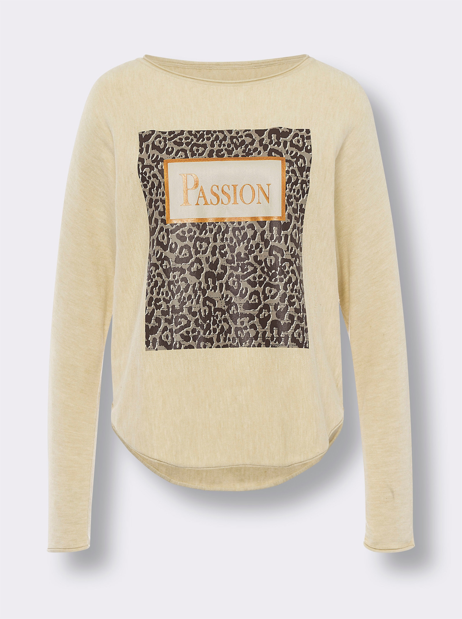 heine Strickpullover mit Fledermausärmeln - sand-meliert