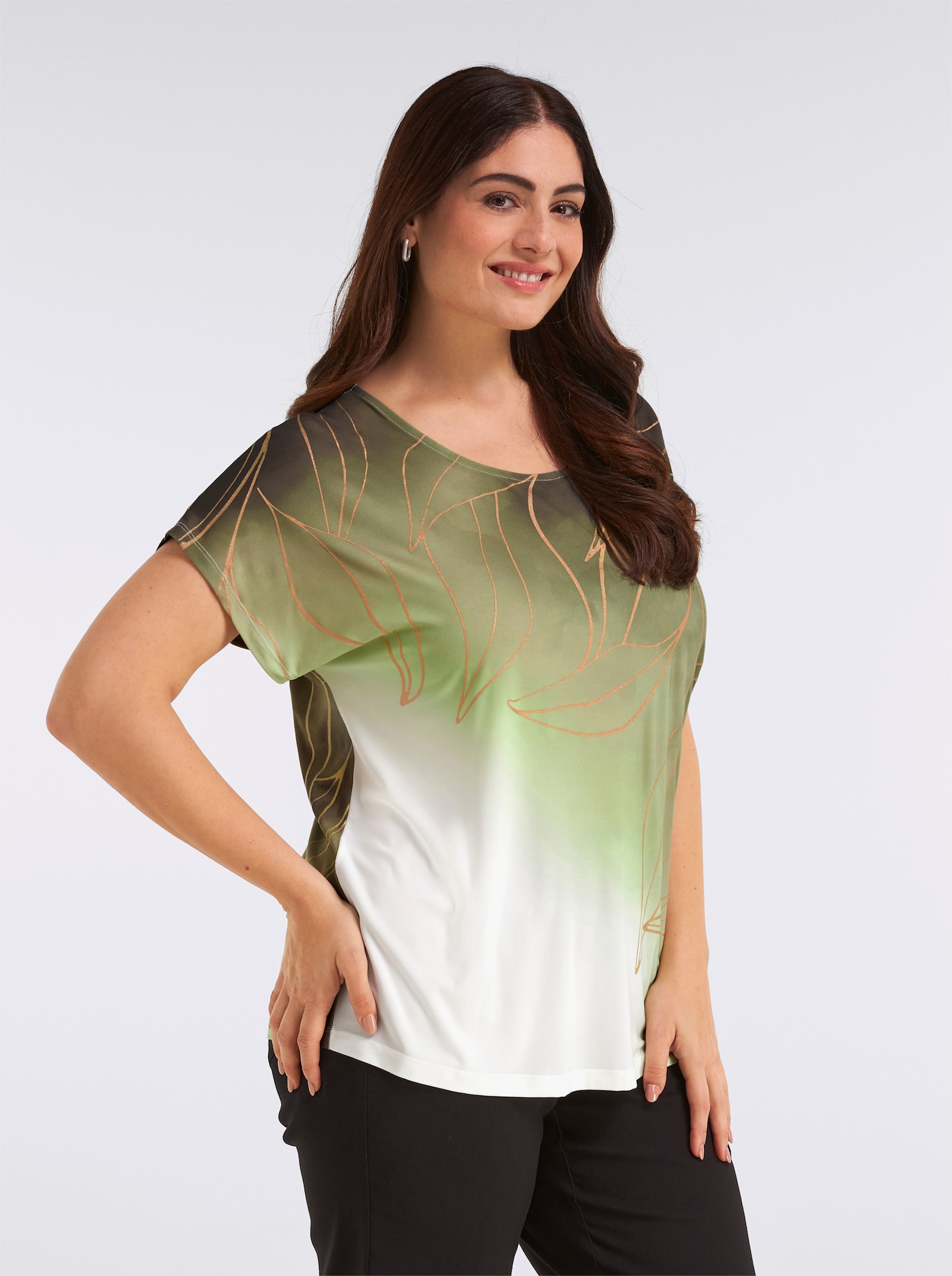 Print-Shirt mit Foliendruck - schilf-schwarz-bedruckt