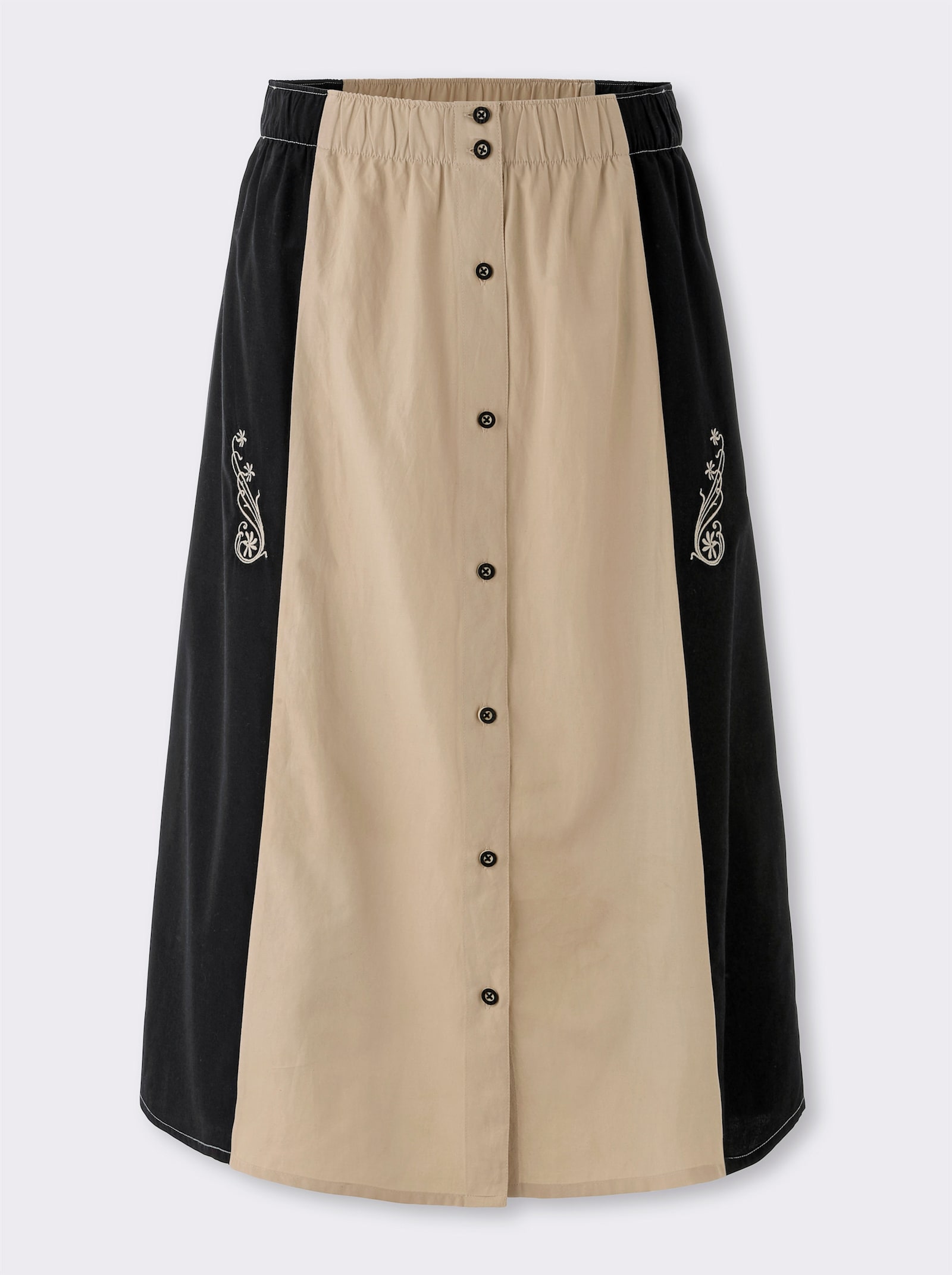 Trachtenrock mit Stickerei - sand-schwarz