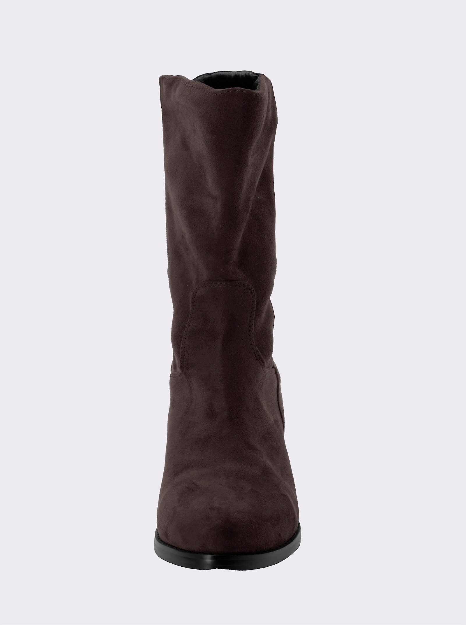 sheego Weitschaftstiefel in Wildleder-Optik - schoko