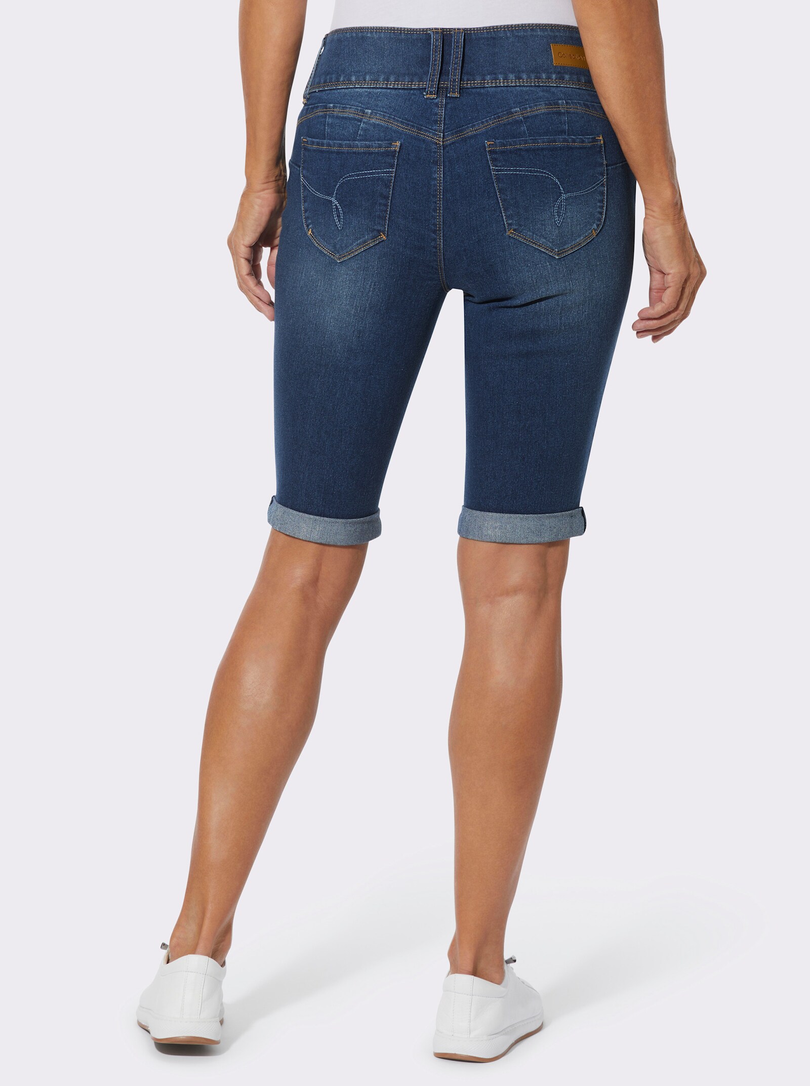 Bermudas mit gekrempeltem Saum - blue-stone-washed