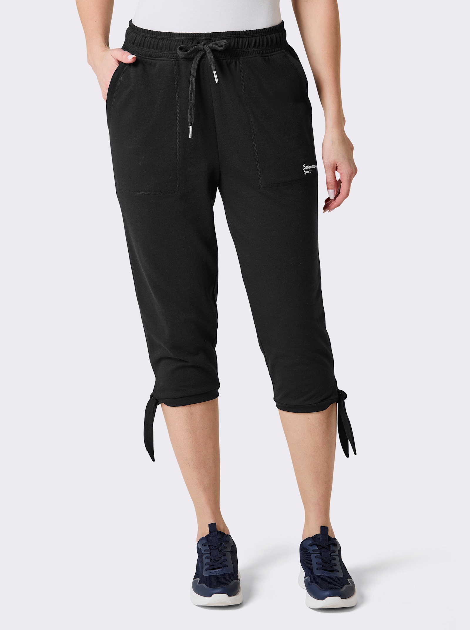 Catamaran Sports Vrijetijdsbroek met lus op de pijpzoom - zwart