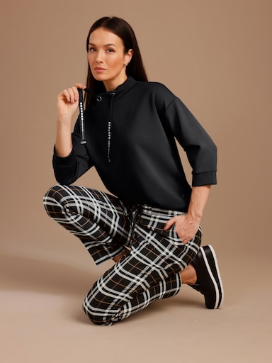 CREATION L PREMIUM Sweatshirt mit Bindebändern - schwarz