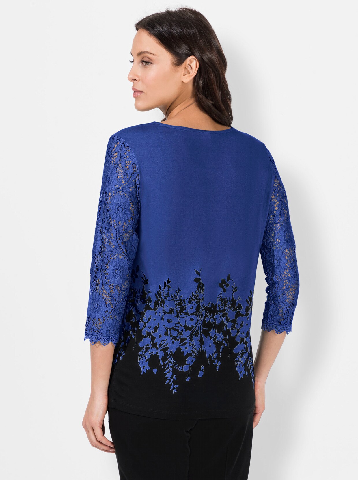 Print-Shirt - royalblau-bedruckt