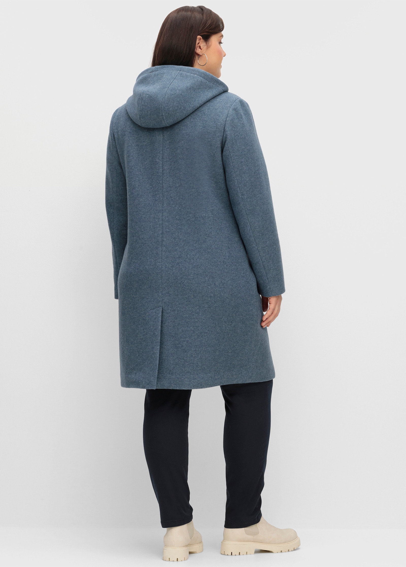 sheego Dufflecoat mit Knebelknöpfen - taubenblau