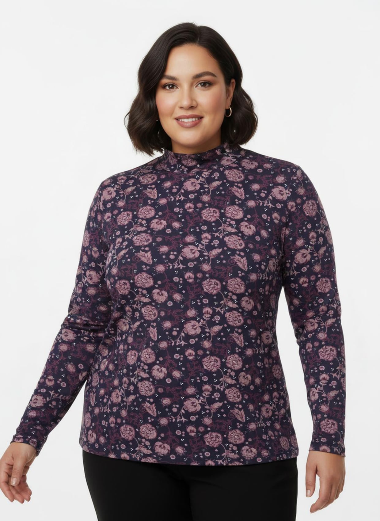 Print-Shirt mit Stehkragen - marine-erika-bedruckt