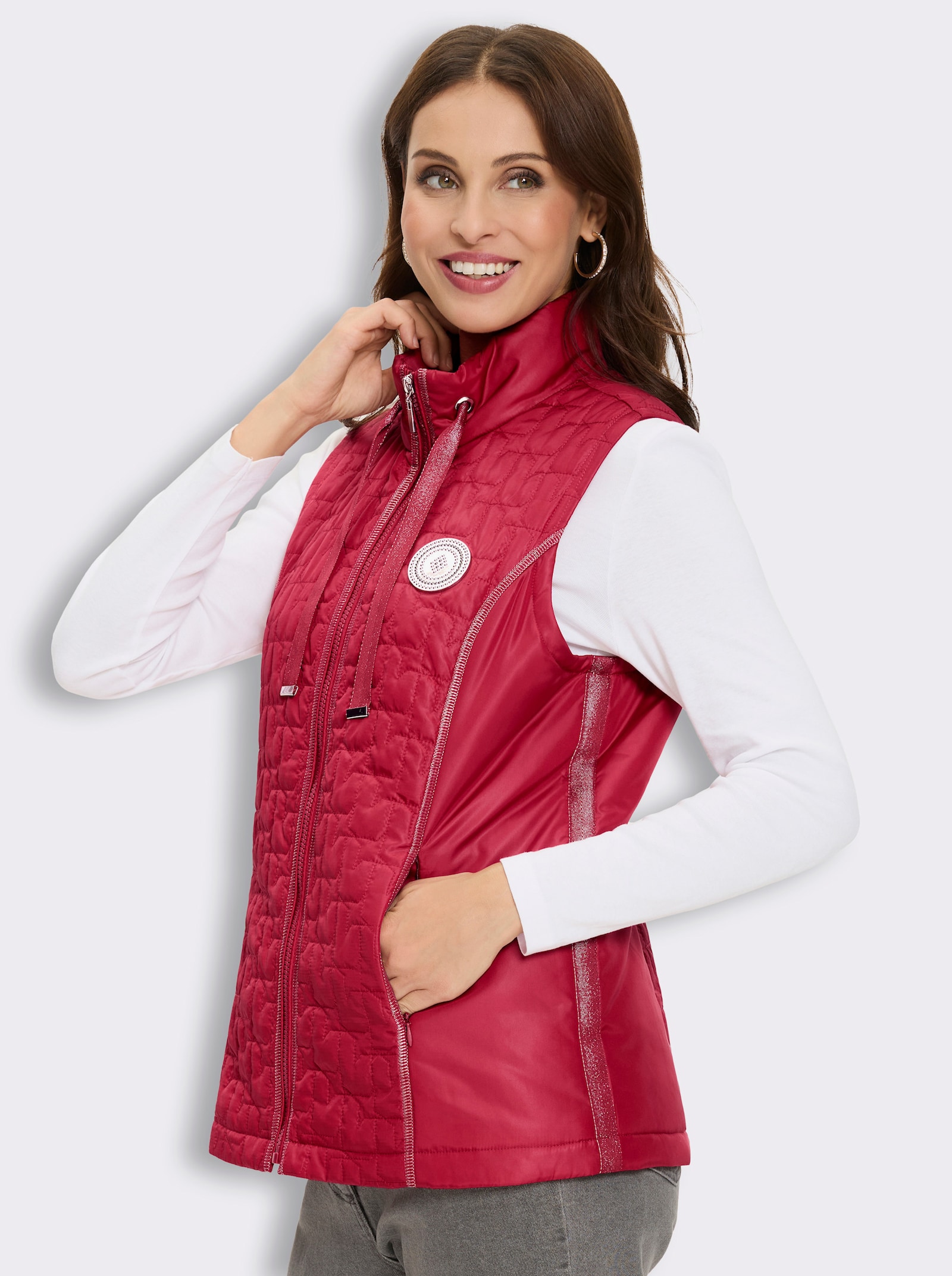Steppweste - kirsche