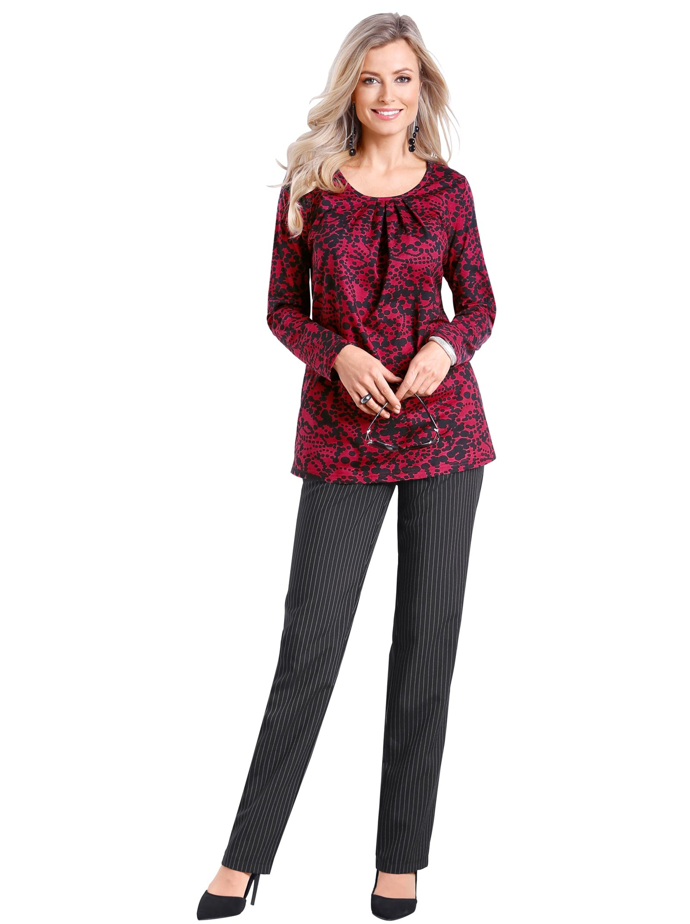 Longshirt - rot-schwarz