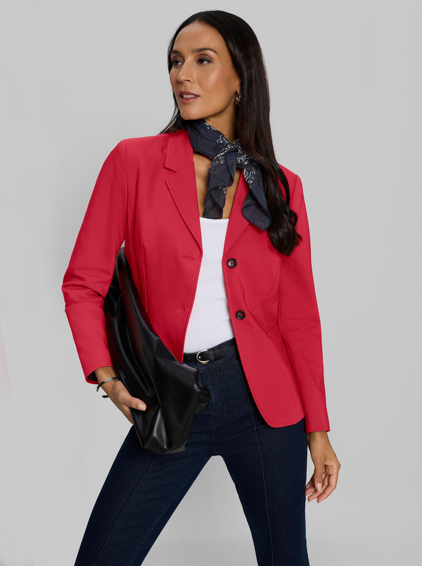 heine Blazer mit Schulterpolstern - erdbeere