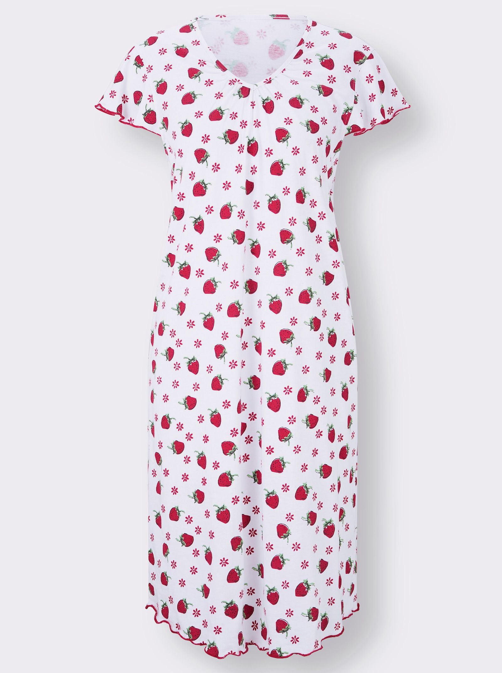 Nočná košeľa, krídl. rukávy, potlač - biela potlač